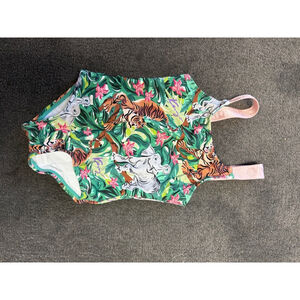 Kenzo Kids Swim One Piece - Green and Pink Jungle Print